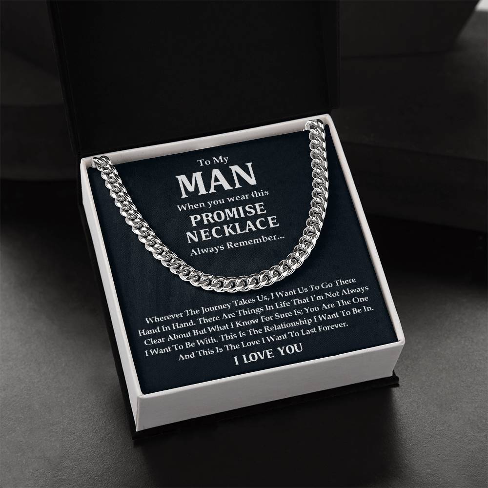 To My Man Cuban Link Chain Necklace