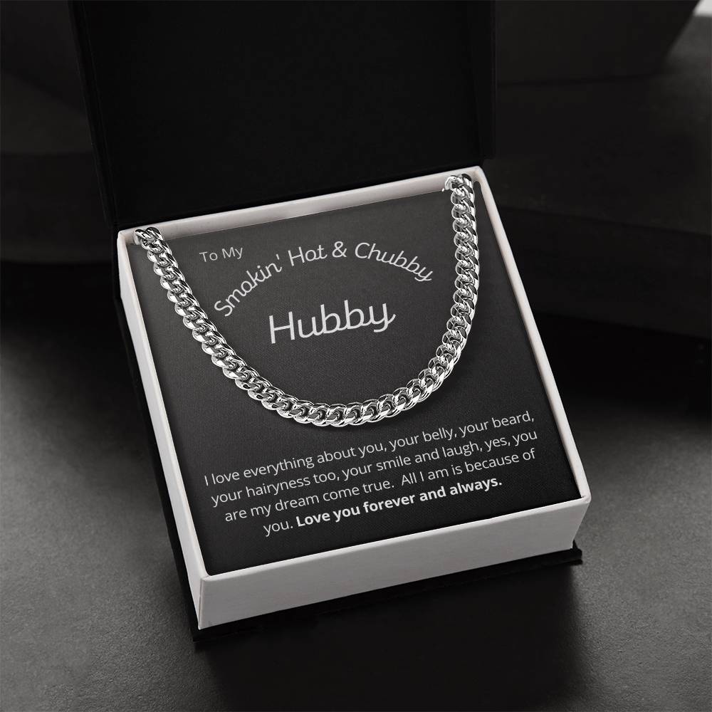 Hot And Chubby Hubby Cuban Chain Link Necklace For Husband Gift Cuban Link Chain