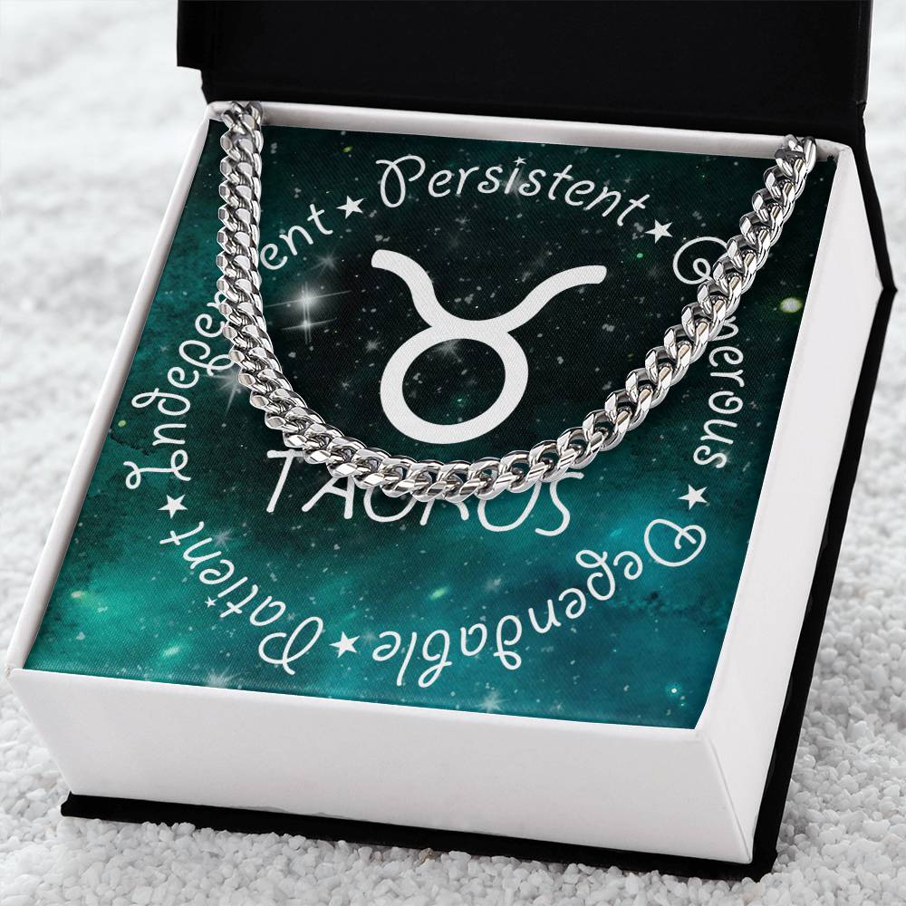 Cuban Link Chain Necklace - Taurus Theme