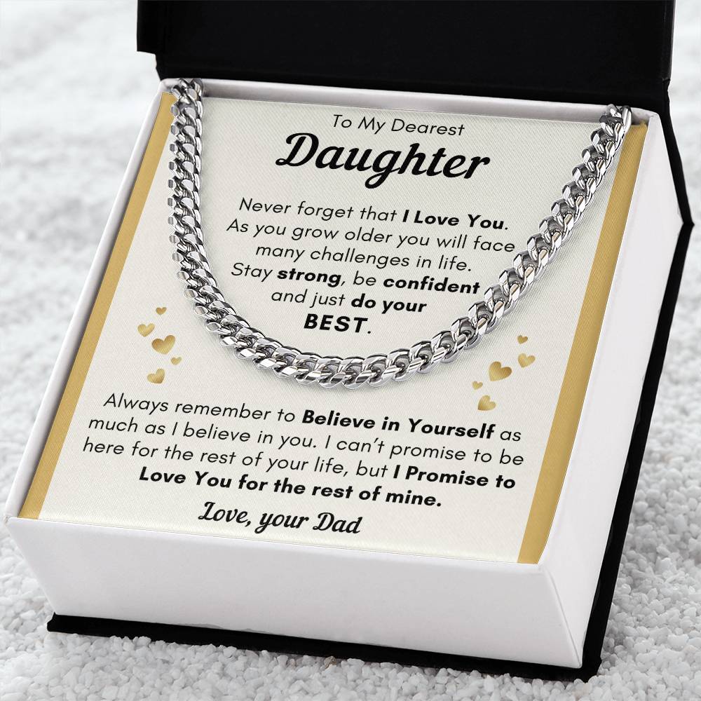 Daughter Just Do Your Best - Cuban Link Chain - Cld23