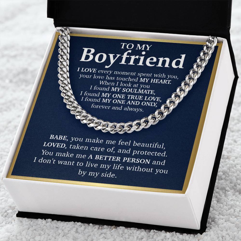 Cuban Link Chain Necklace Gift For Boyfriend
