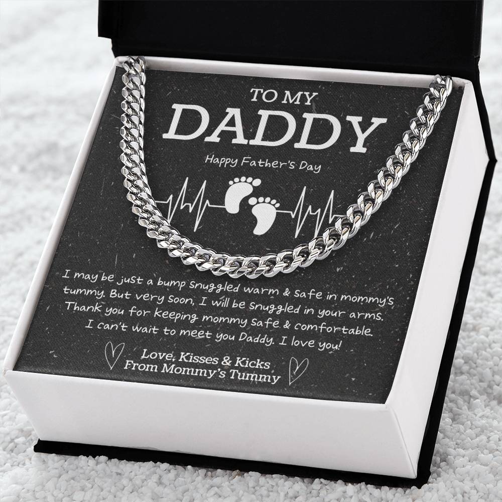 New Dad Fathers Day Gift First Time New Dad Gift New Daddy Gift From Bump Daddy To Be Cuban Chain Gift From Baby Bump Cuban Link Chain