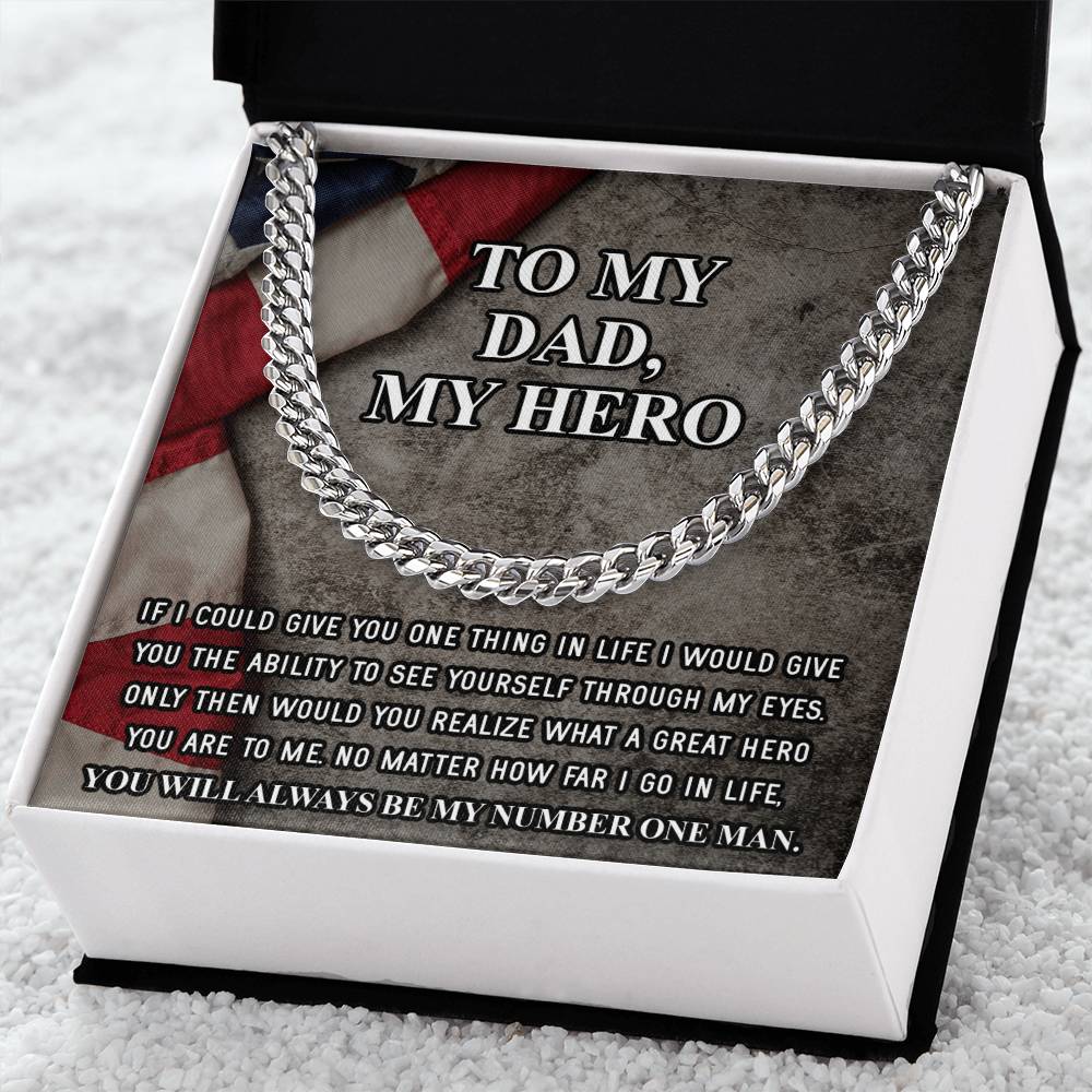 Gifts For Dad From Daughter Fathers Day Gift From Son Silver Cuban Link Chain Dad Birthday Gift Father Of The Bride Fa