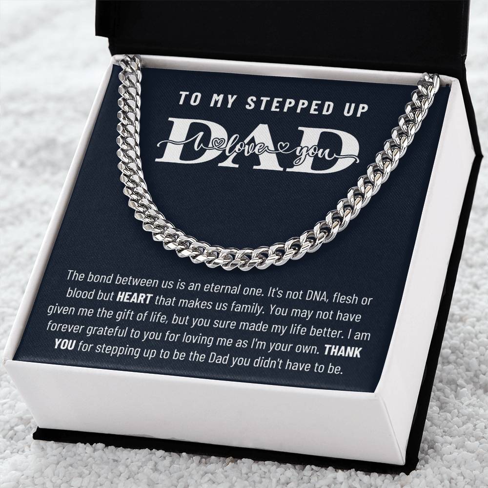 Step Dad Fathers Day Gift Cuban Link Chain Necklacebirthday Present For Bonus Dad Step Father Wedding Gift Step Dad Ch