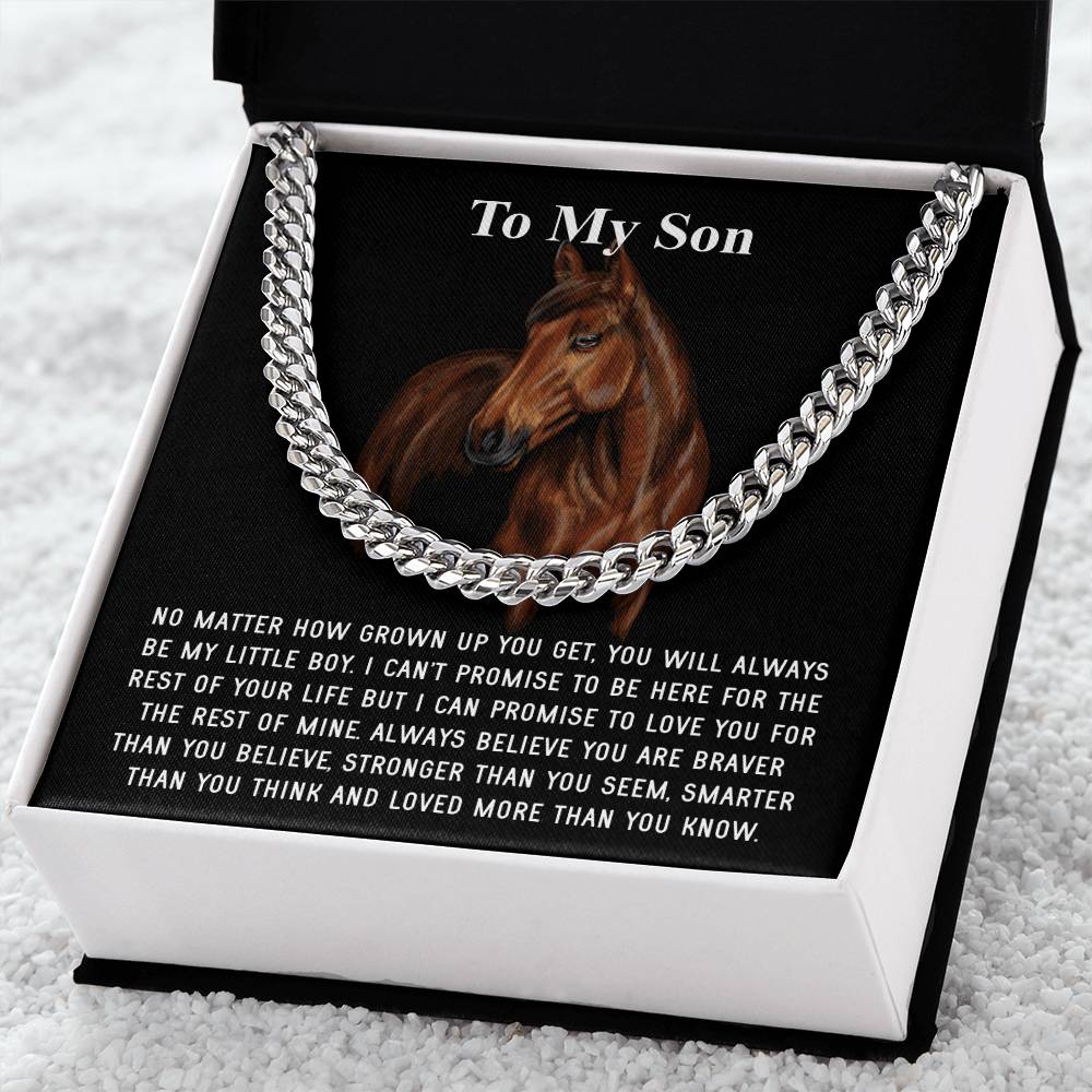 To My Son Necklace Gift For Son Son Graduation Graduate Gift Fathers Day Father Son Gift Mens Silver Cuban Link Chain