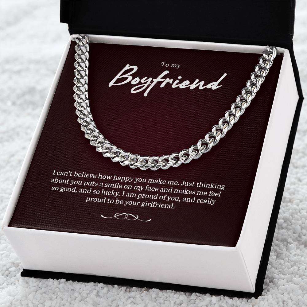 Beautiful Boyfriend Necklace Gift Cuban Link Chain