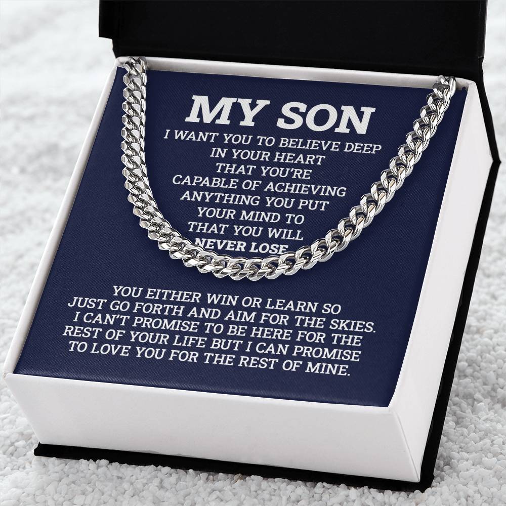 Chain For Son Gifts For Son Birthday Gifts For Son To My Son Chain From Dad To Son Gifts To Son From Mom Graduation Gi Cuban Link Chain
