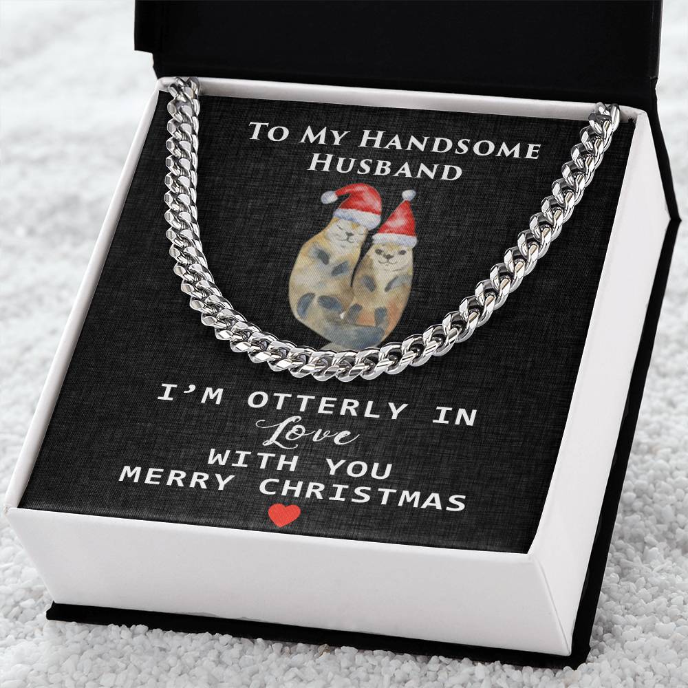 To My Handsome Husband Cuban Link Chain