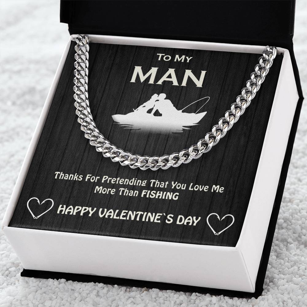 To My Man Cuban Chain Necklace For Your Valentine Cuban Link Chain