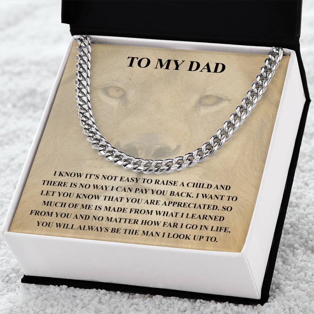 Gifts For Dad From Daughter Fathers Day Gift From Son Silver Cuban Link Chain Dad Birthday Gift Father Of The Bride Fa