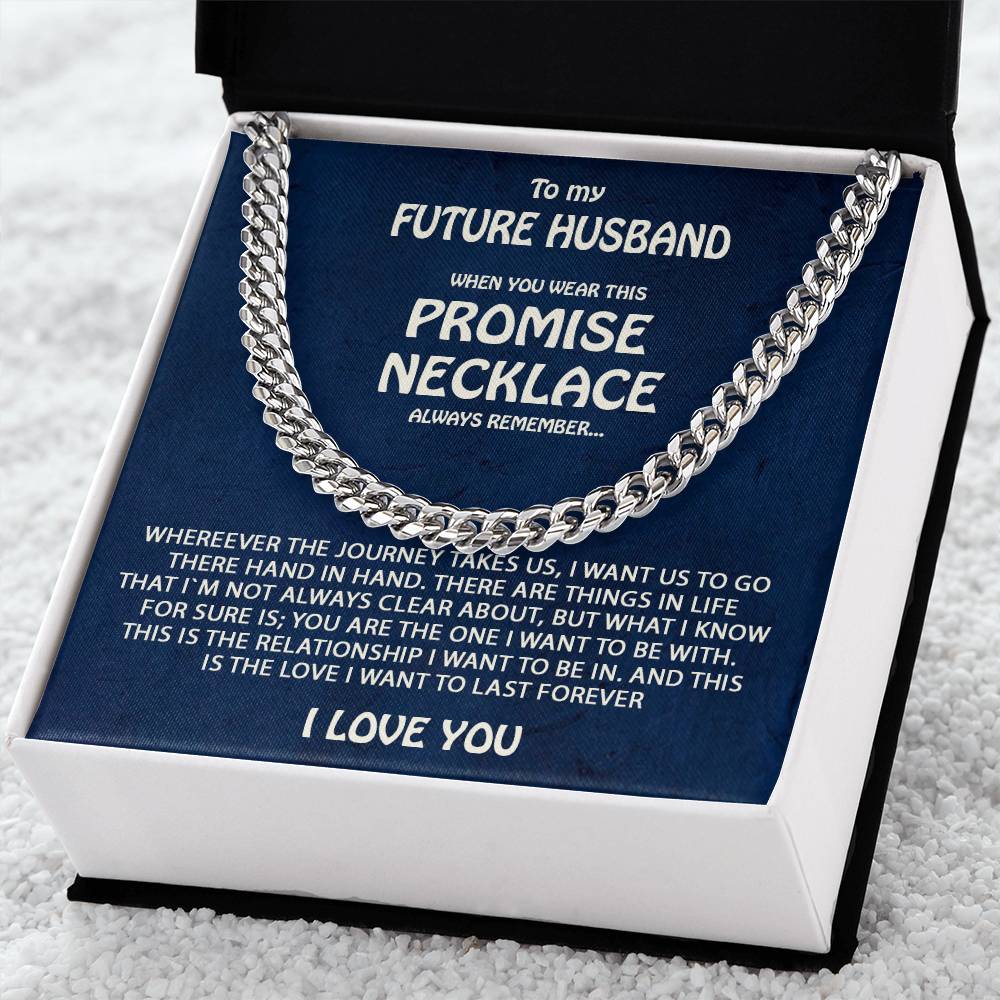 To My Future Husband Promise Necklace Cuban Link Chain