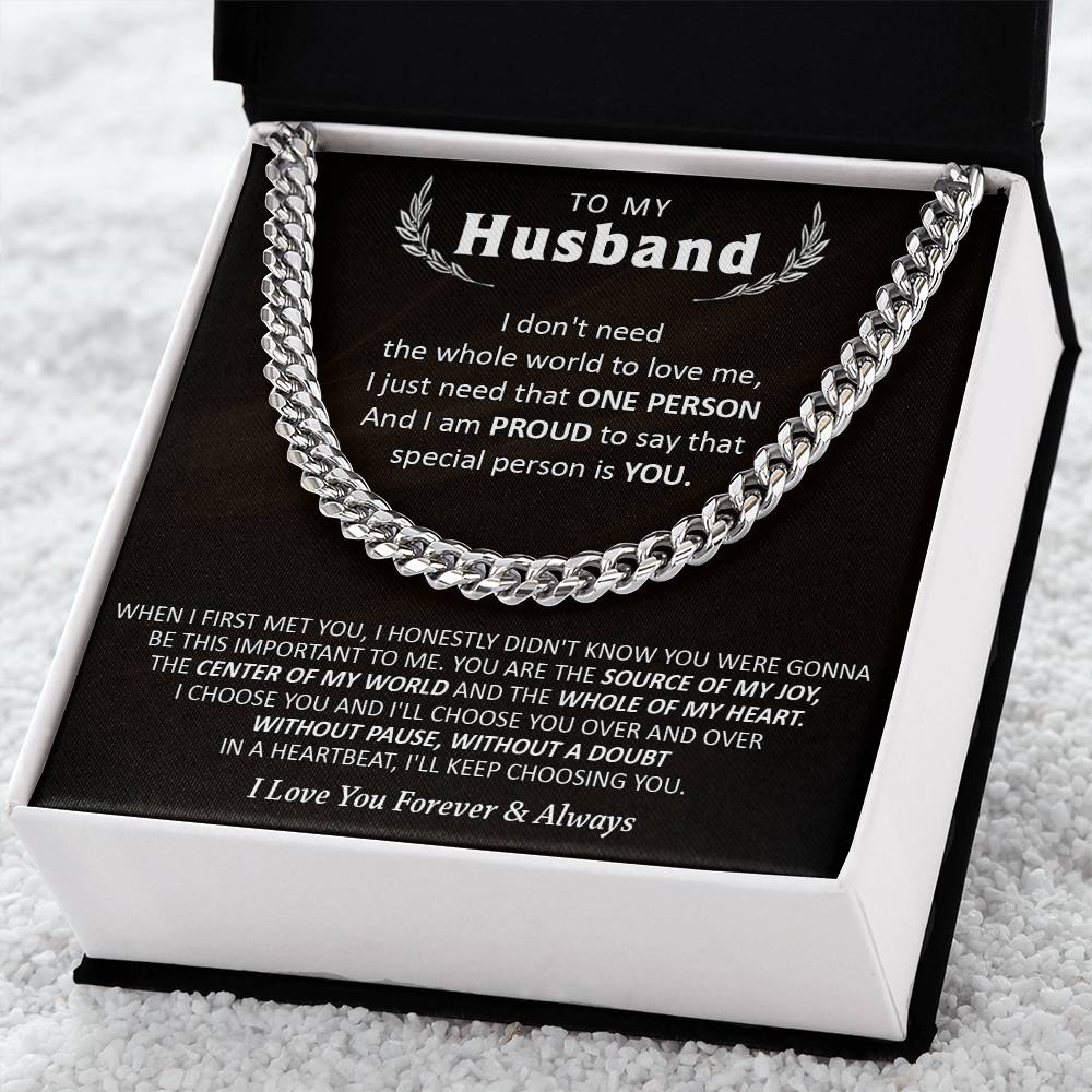 Gift For Husband - Love Me - Cuban Cuban Link Chain