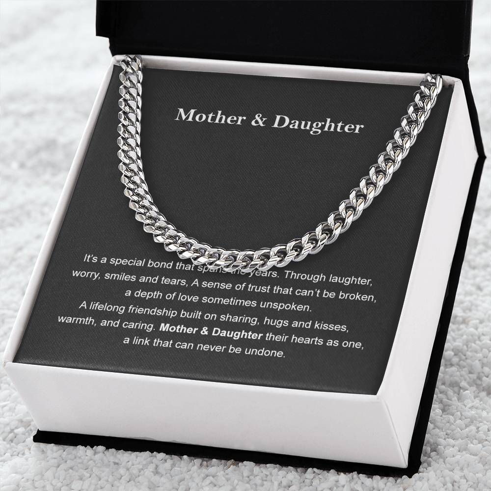 Mother & Daughter Mother's Day Birthday Jewelry Gift Chain Necklace For Women Cuban Link Chain