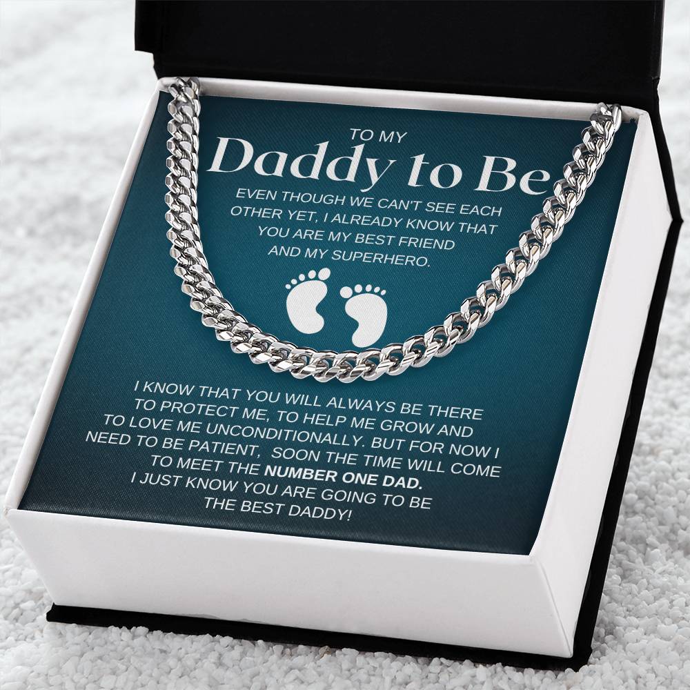 Daddy To Be Cuban Chain Necklace Daddy Necklace Fathers Day Gift Dad To Be Birthday Cuban Link Chain