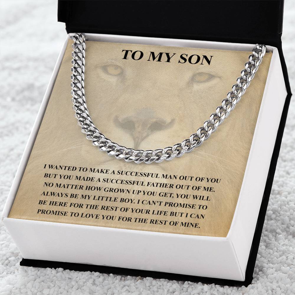 To My Son Necklace Gift For Son Son Graduation Graduate Gift Fathers Day Father Son Gift Mens Silver Cuban Link Chain