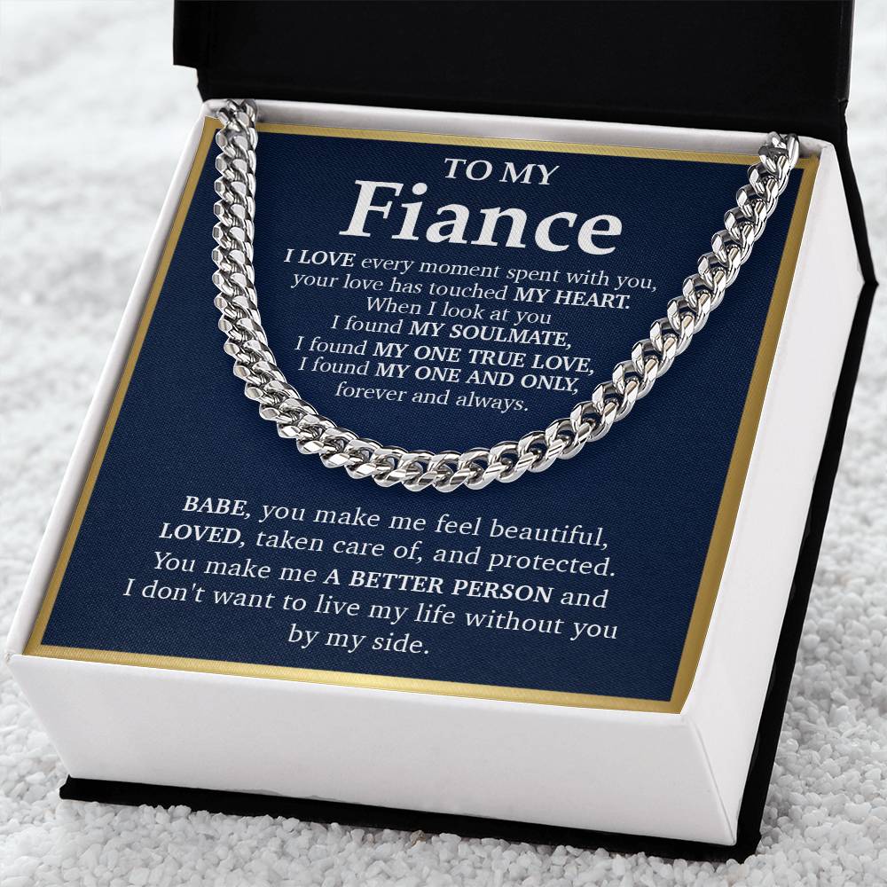 Cuban Link Chain Necklace Gift For Fiance