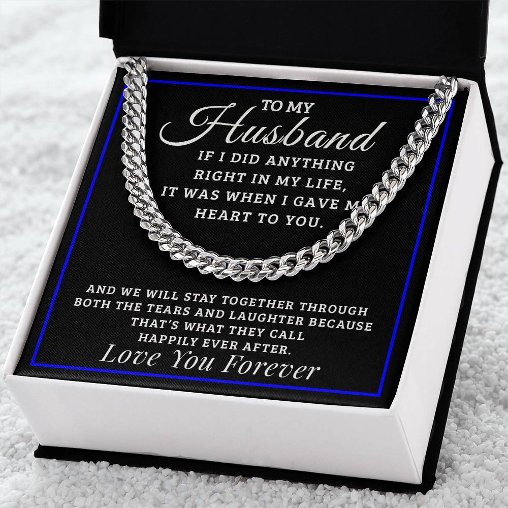 Happily Ever After Gift For Husband Cuban Link Chain