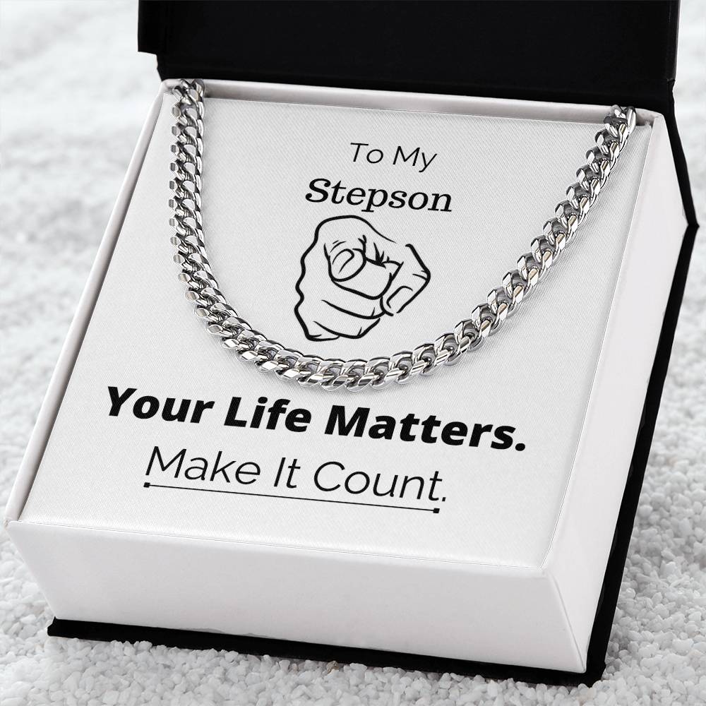 You Matter All Lives Matter Gift For Stepson Police Lives Matter Motivational Quotes Christian Gifts Sentimental Gift Cuban Link Chain
