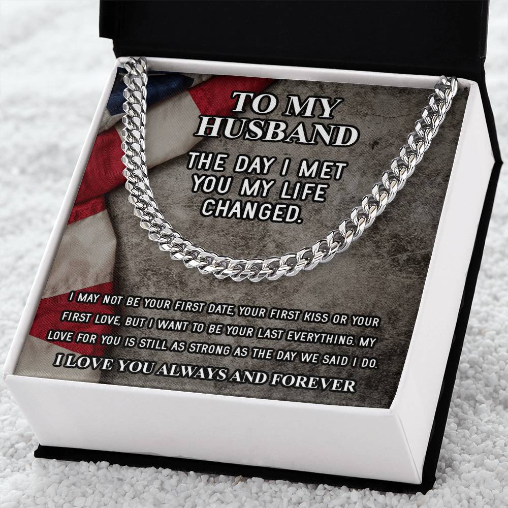 Husband Fathers Day Gift Silver Cuban Link Chain For Men Husband Birthday Gift Anniversary Gift For Husband From Wife