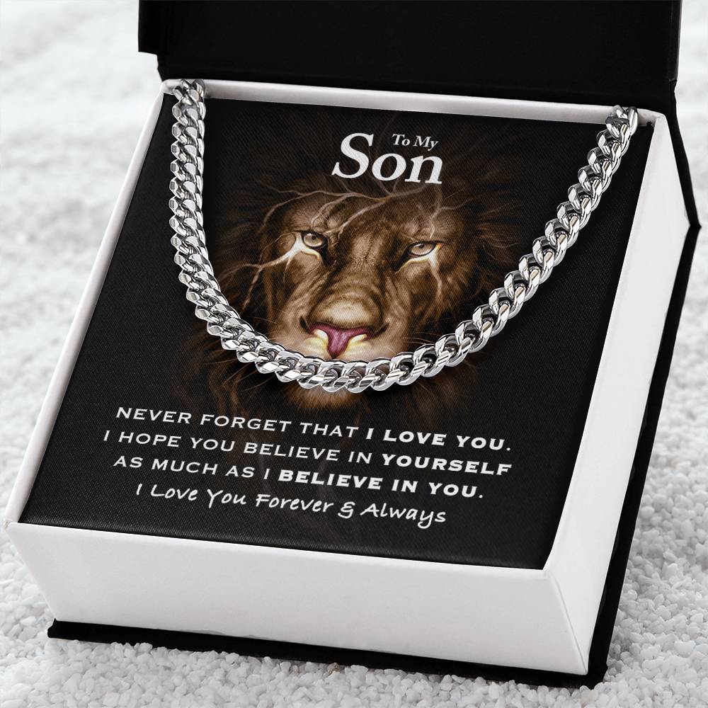 To My Son - Believe In Yourself Cuban Link Chain