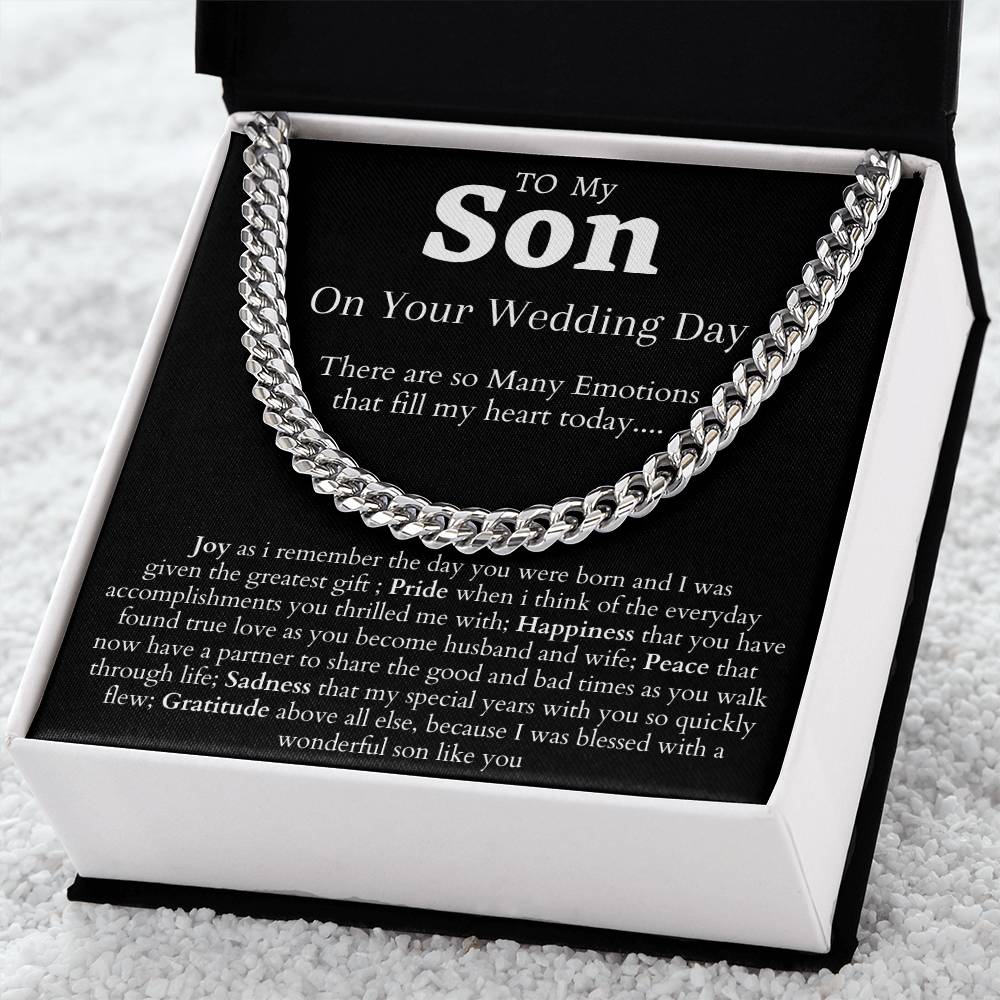 To My Son On Your Wedding Day Cuban Link Chain