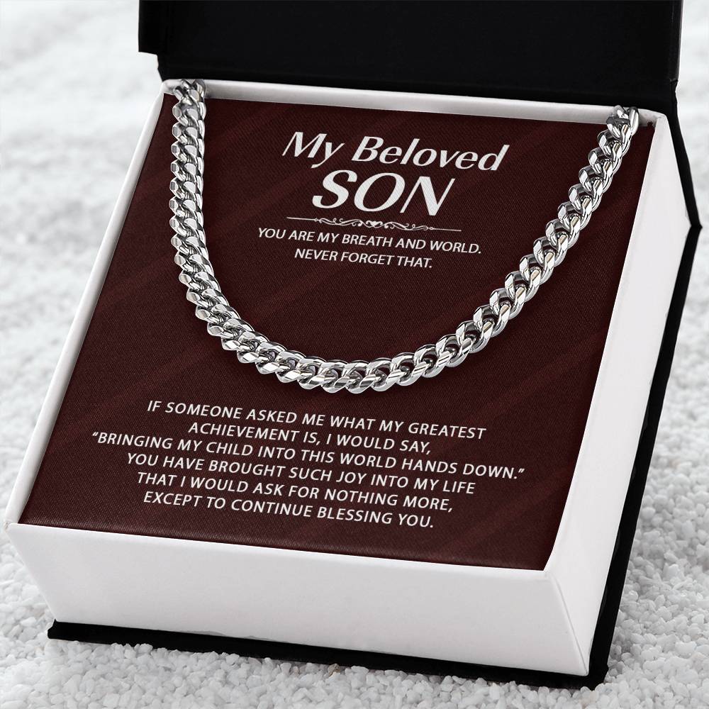 Link Chain For Son - You Are My Breath And World Cuban Link Chain
