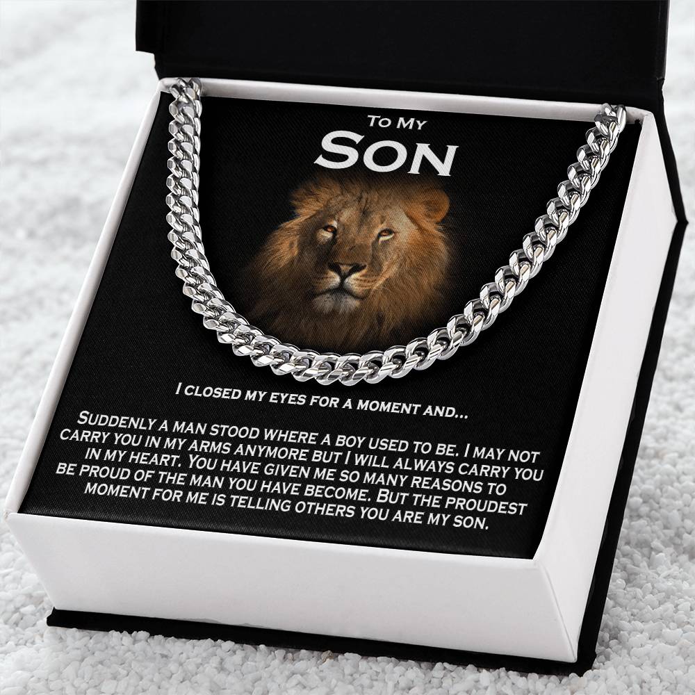 To My Son Solid Cuban Chain Necklace Cuban Link Chain