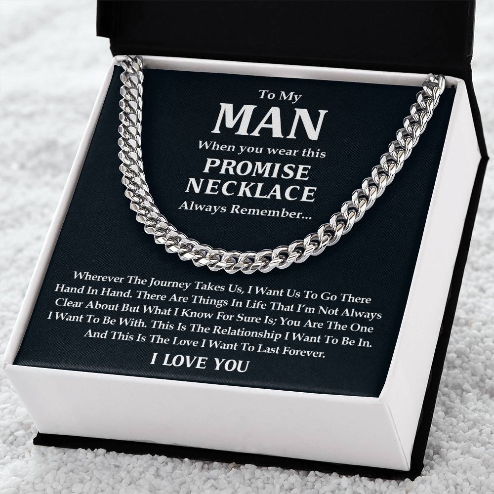 To My Man Cuban Link Chain Necklace