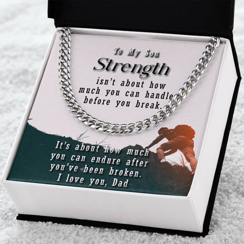 To My Son Cuban Link Chain