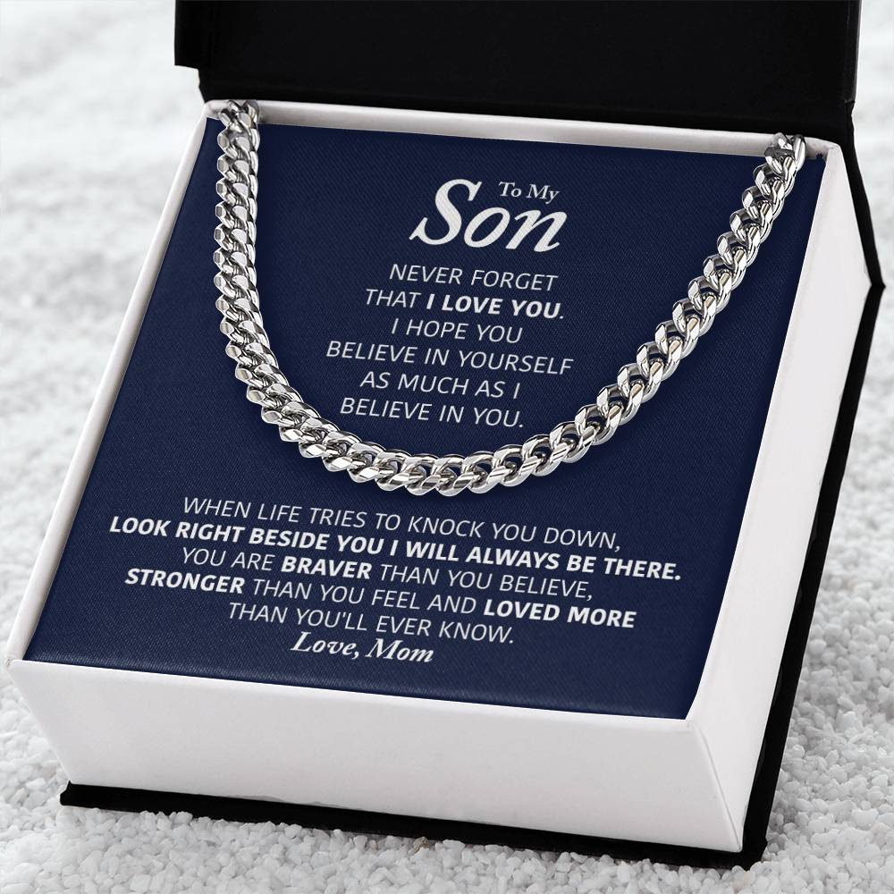 My Son - I Will Always Be There - Cuban Link Chain