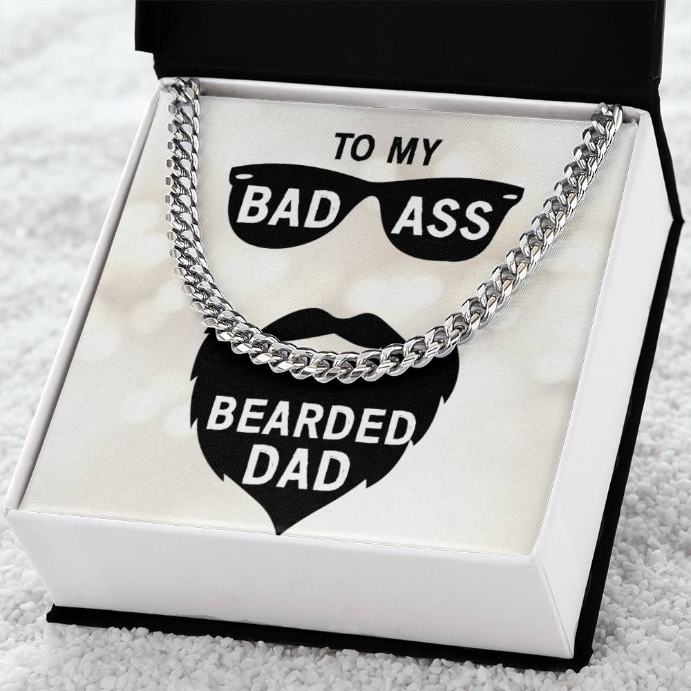 To My Bearded Dad Cuban Link Chain