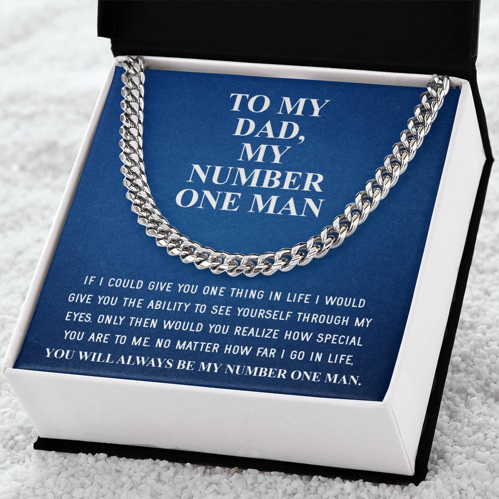 Gifts For Dad From Daughter Fathers Day Gift From Son Silver Cuban Link Chain Dad Birthday Gift Father Of The Bride Fa