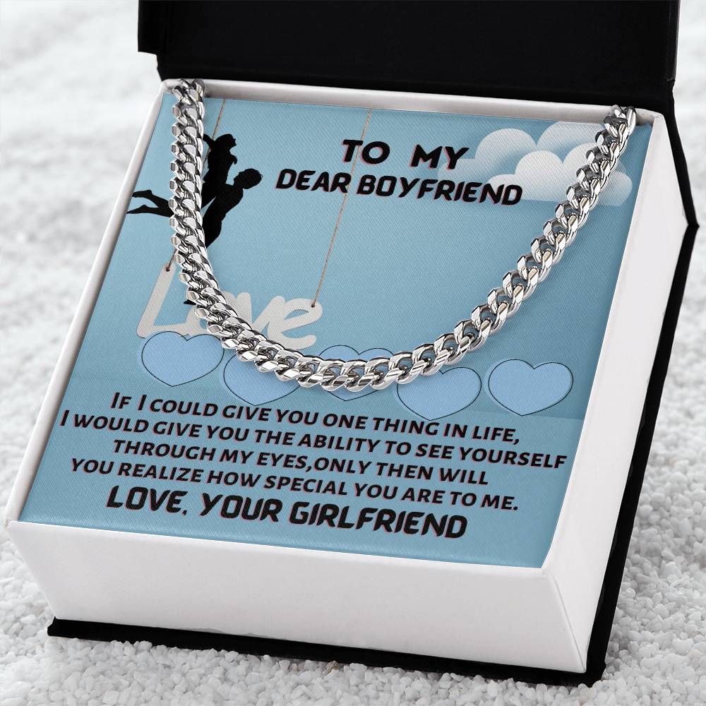 To My Dear Boyfriend Cuban Link Chain