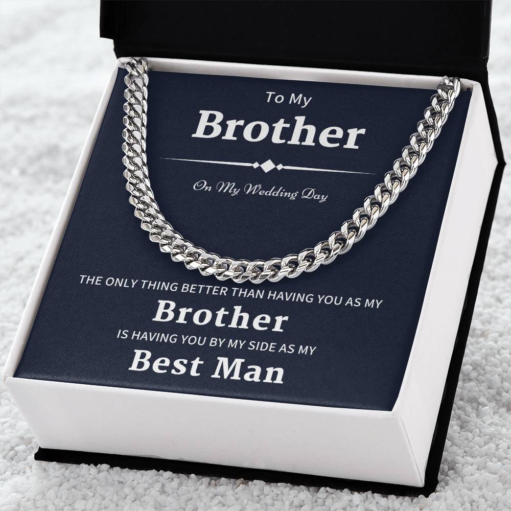 Best Man Gift Wedding Gift For Brother Brother Best Man Gift Best Man Gifts Ideas For Brother Groomsman Wedding Gift F Cuban Link Chain