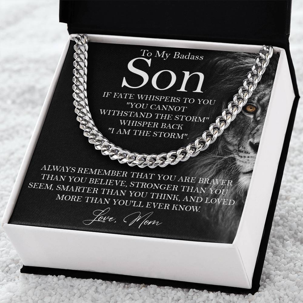 To My Son Necklace Gift To Son From Mom Cuban Chain Necklace For Boy Cuban Link Chain