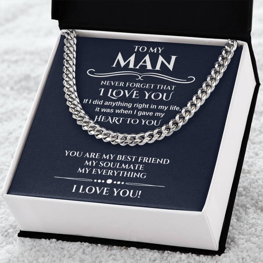 Romantic Gift For Him Chain Necklace Gift For Him Promise Necklace Gift To My Man Birthday Gift For Boyfriend Annivers Cuban Link Chain