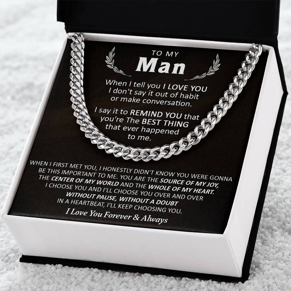 Gift For Your Man - Over & Over - Cuban Cuban Link Chain