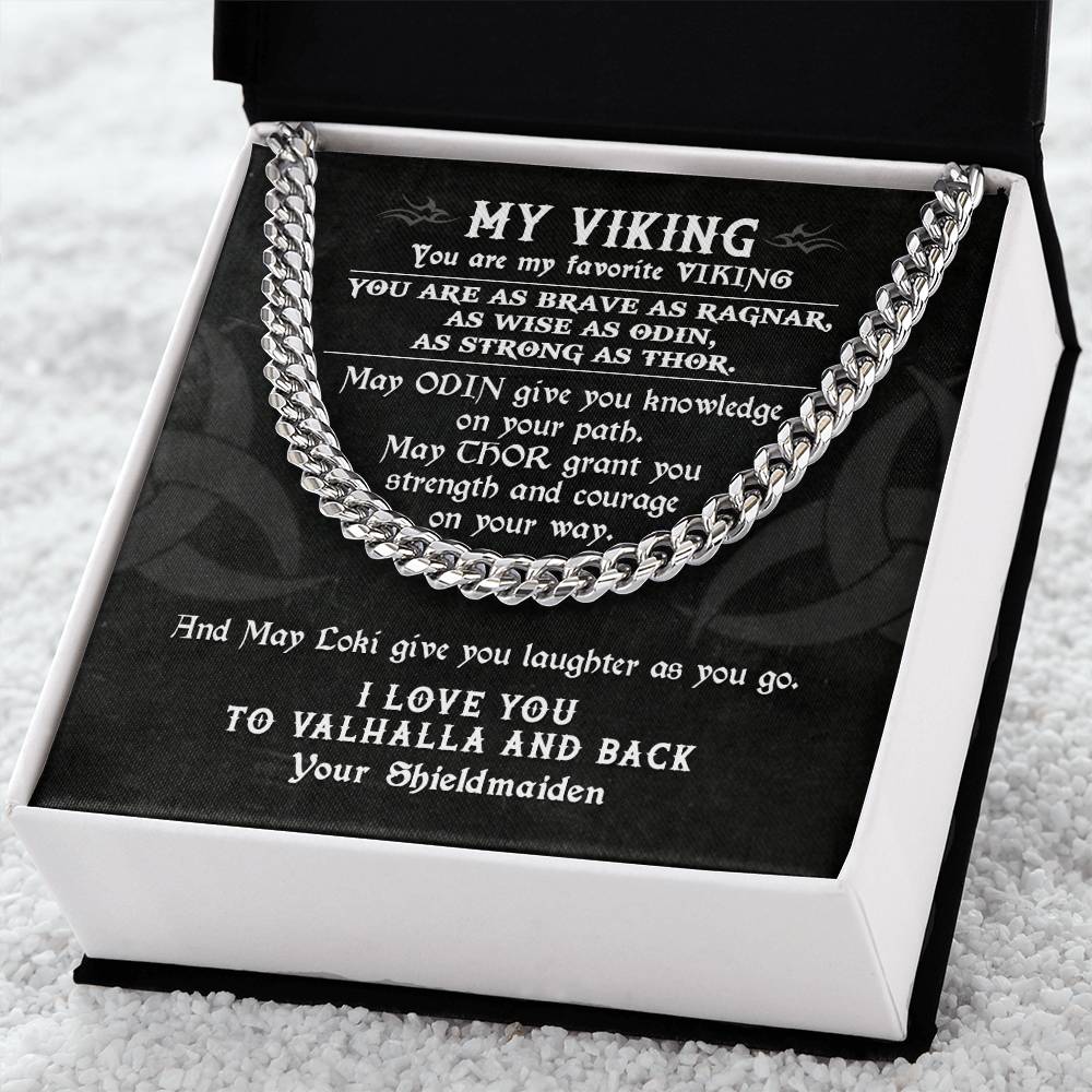 To My Viking Necklace Viking Gift For Man Cuban Link Chain