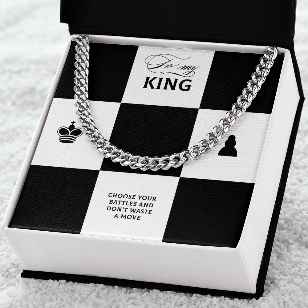 To My King Cuban Link Chain Gift To Husband Boyfriend Fiancé Gifts For Him Men Chain Necklaces