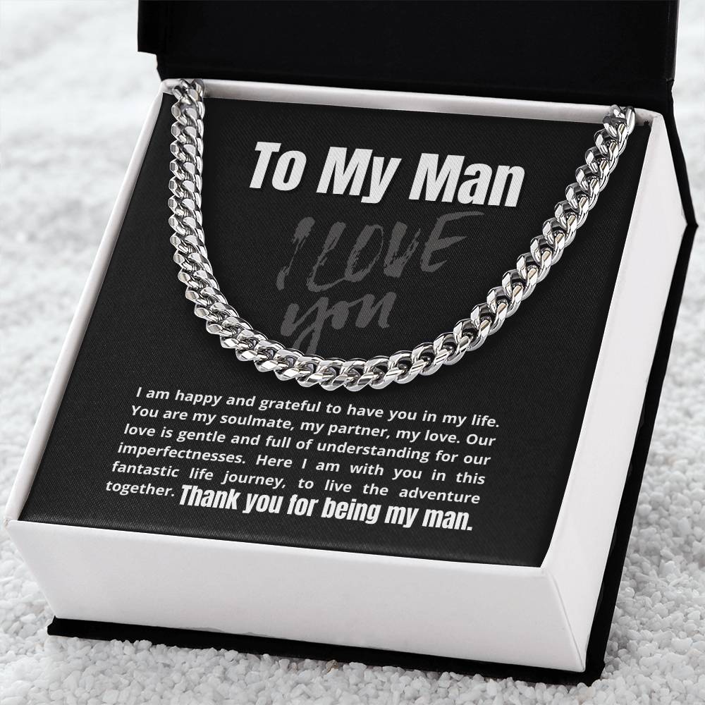 To My Man - Our Life Journey Together - Unique Necklace Gift Cuban Link Chain