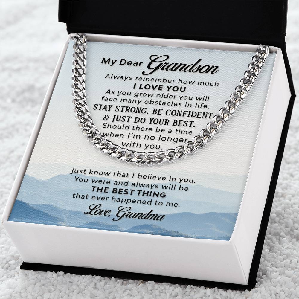 To My Grandson ?? Cuban Link Chain Necklace