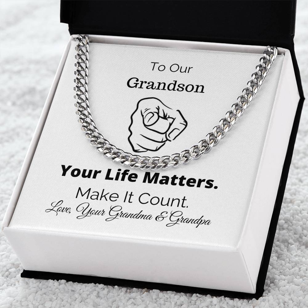 Gifts For Grandson Grandson Gift All Lives Matter Police Lives Matter Motivational Quotes Christian Gifts Sentimental Cuban Link Chain