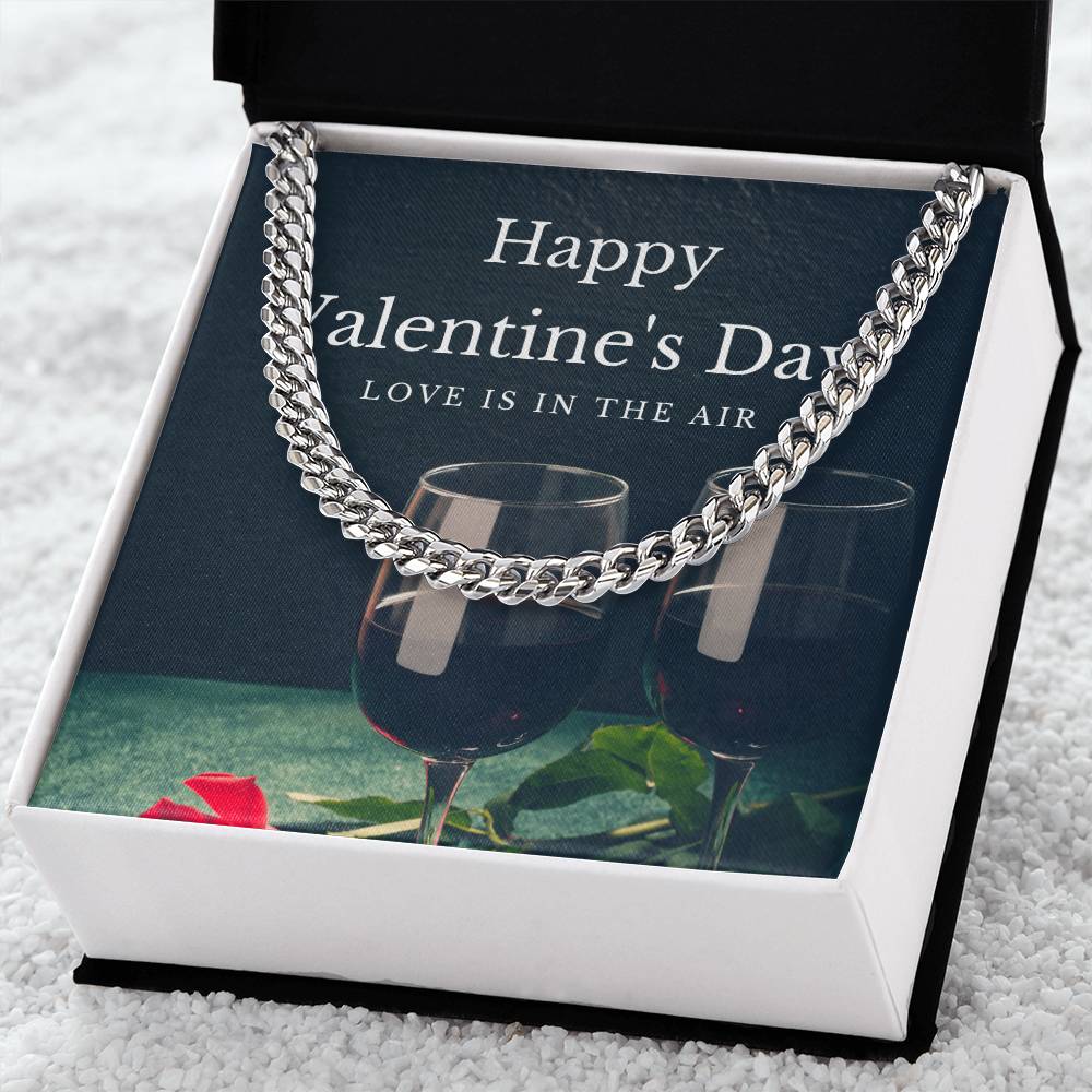 Cuban Link Chain Necklace Love Is In The Air