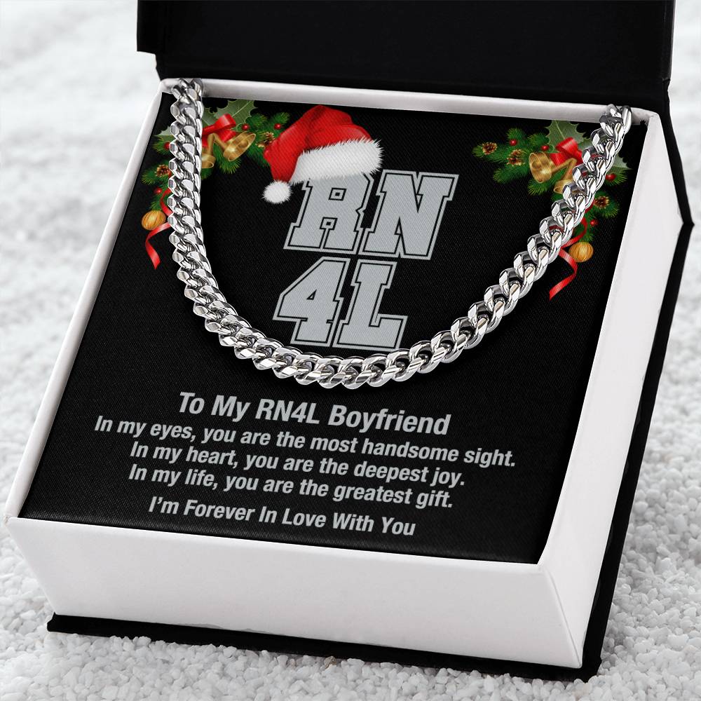 My Rn4l Boyfriend Cuban Link Chain Necklace