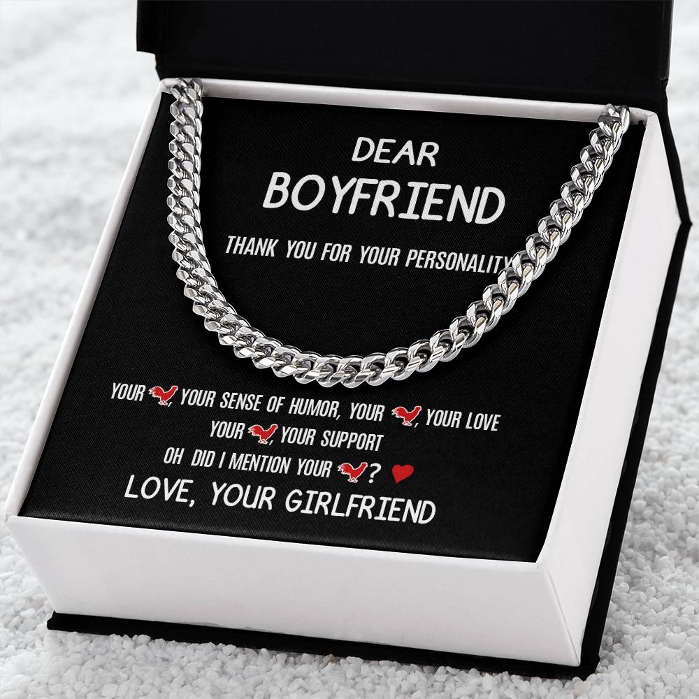 Dear Boyfriend - Cuban Link Chain - Luxury Valentine's Day Gift