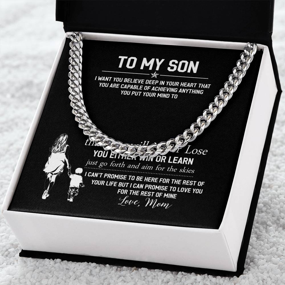 To My Son Cuban Link Chain Necklace