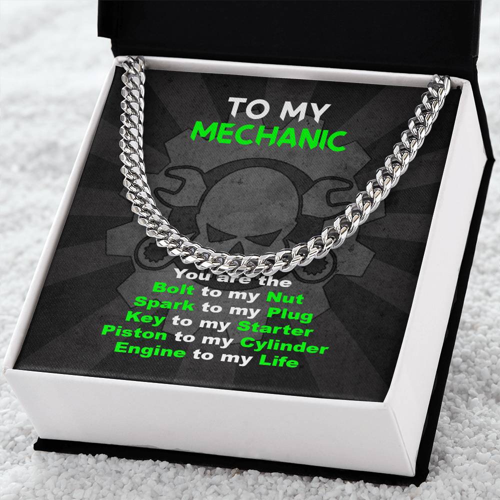 To My Mechanic Cuban Link Chain