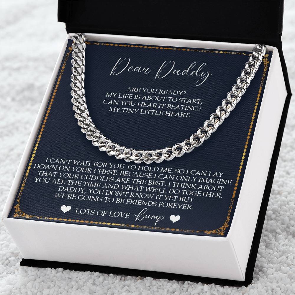 Daddy To Be Keepsake Gift From Baby Bump Gift For New Dad From Baby Father's Day Gift Pregnancy Reveal Daddy To Be To Cuban Link Chain