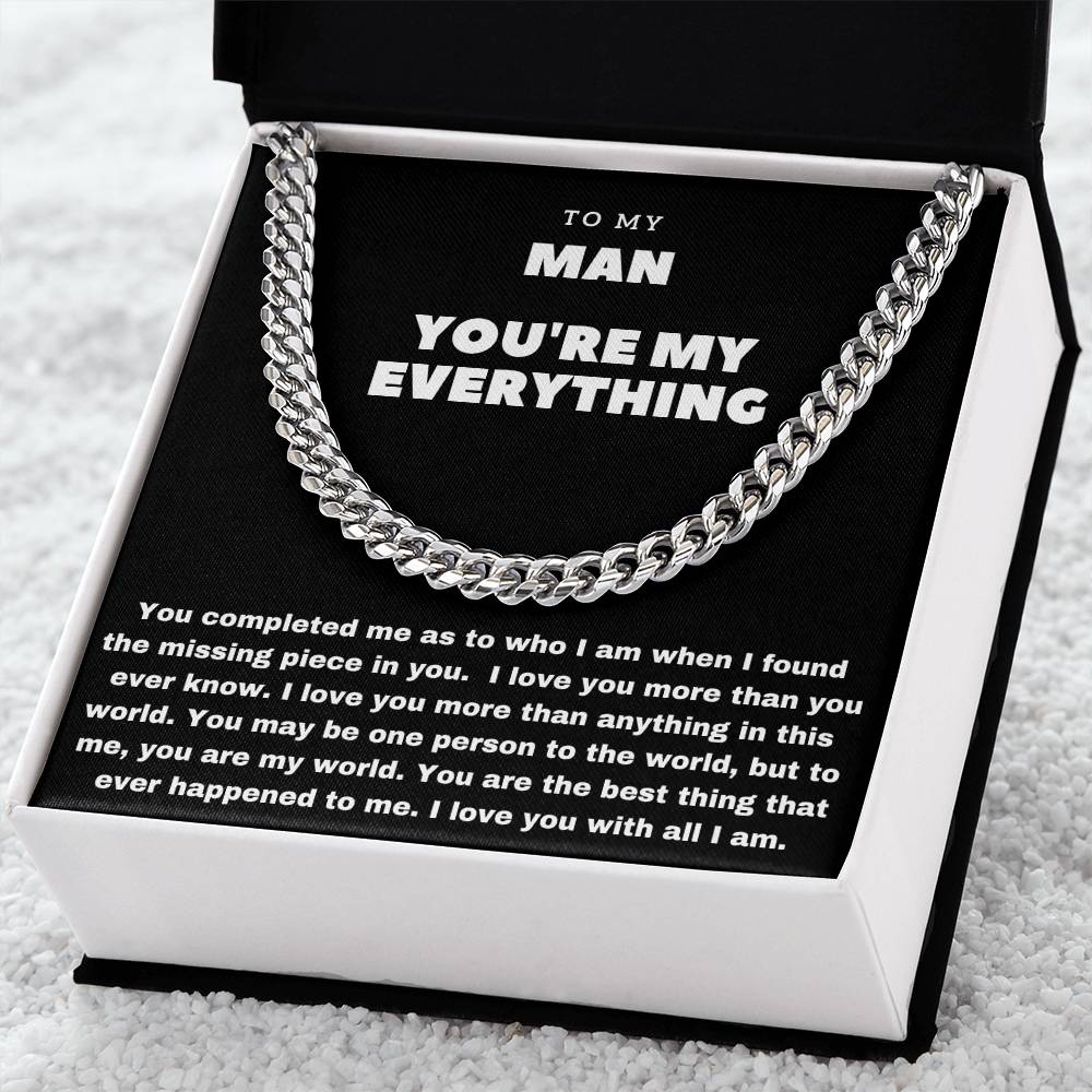 Romantic Cuban Chain For Boyfriend Meaningful Gift For Him Deployed Boyfriend Cute. Unique Boyfriend Cuban Link Chain