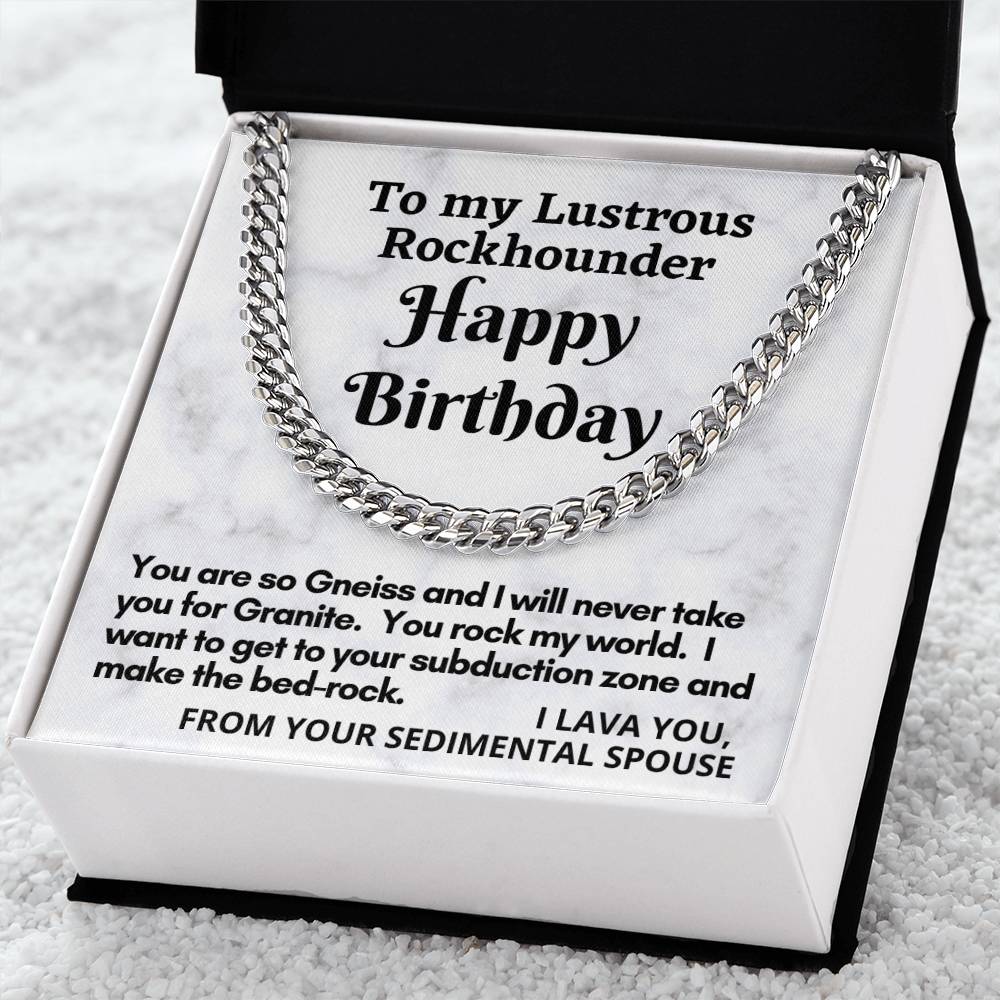 Rockhounder Husband Cuban Chain Link Necklace Gift Cuban Link Chain